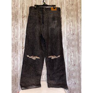 History Iceberg Black Denim Jeans Wile E Coyote Size 36 Baggy Skater Wide Leg